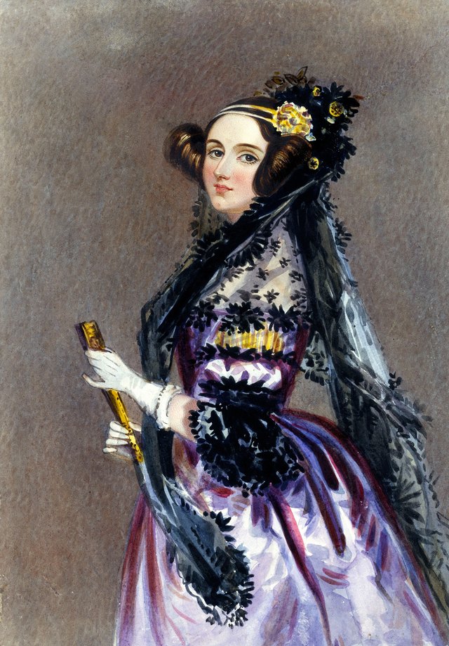 Retrato de Ada Lovelace, acuarela de Alfred Edward Chalon, c. 1840